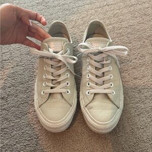 Women’s tan leather Converse size 8.